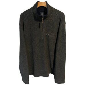 Gap Mens Gray Fleece Pullover Jacket Quarter Zip Medium